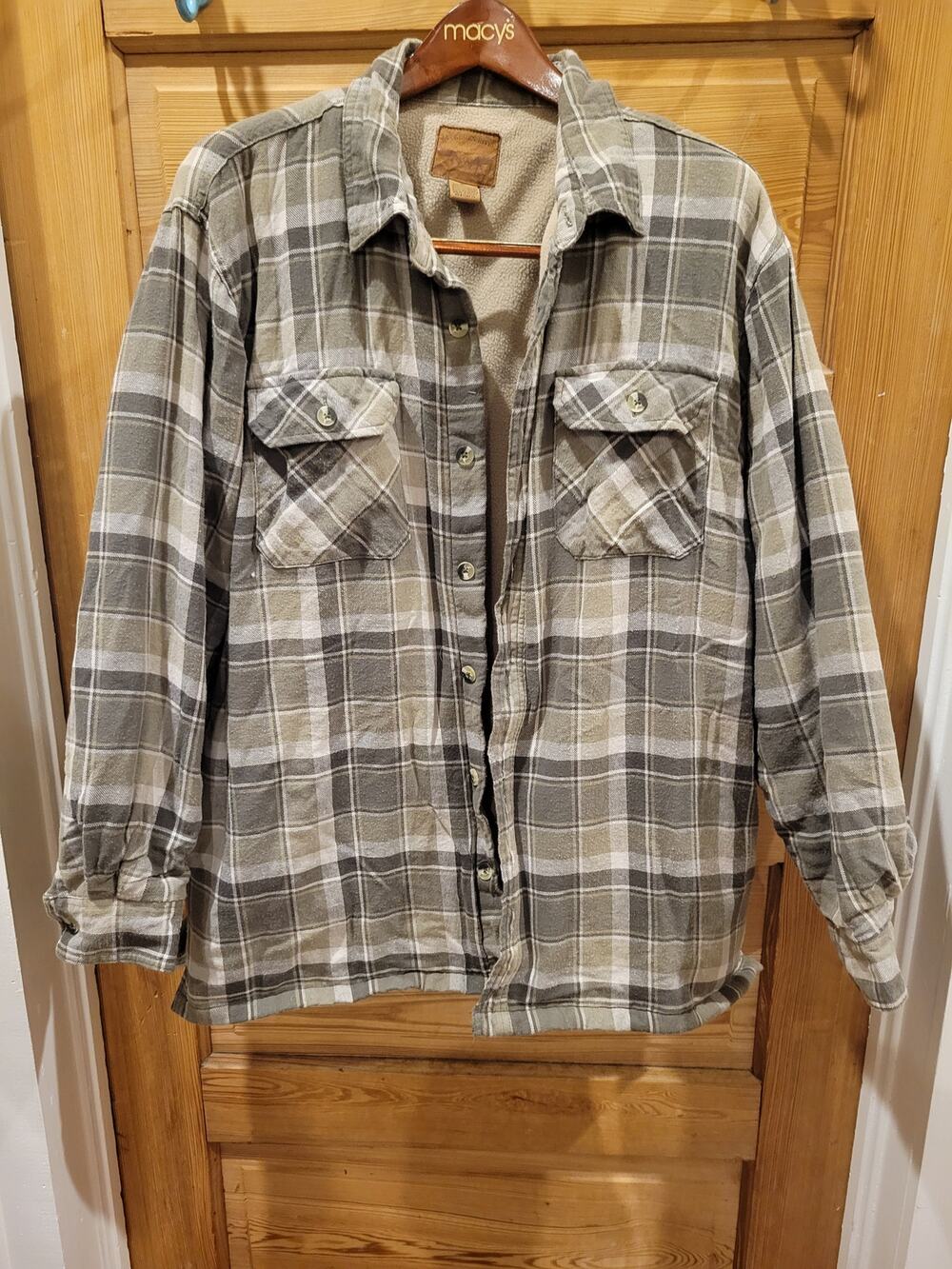 Buckhorn River Sherpa Lined Plaid Shacket Mens XL